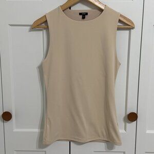 Express Body Contour Tank Top Beige Sleeveless Stretch Fitted S